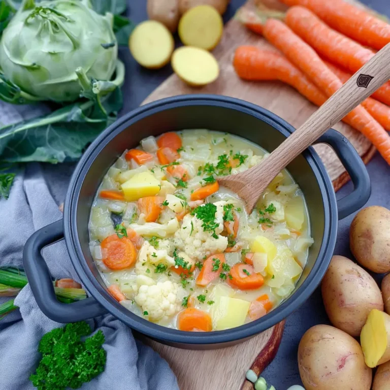 Kohlrabigemüse mit Kartoffeln und Möhren
