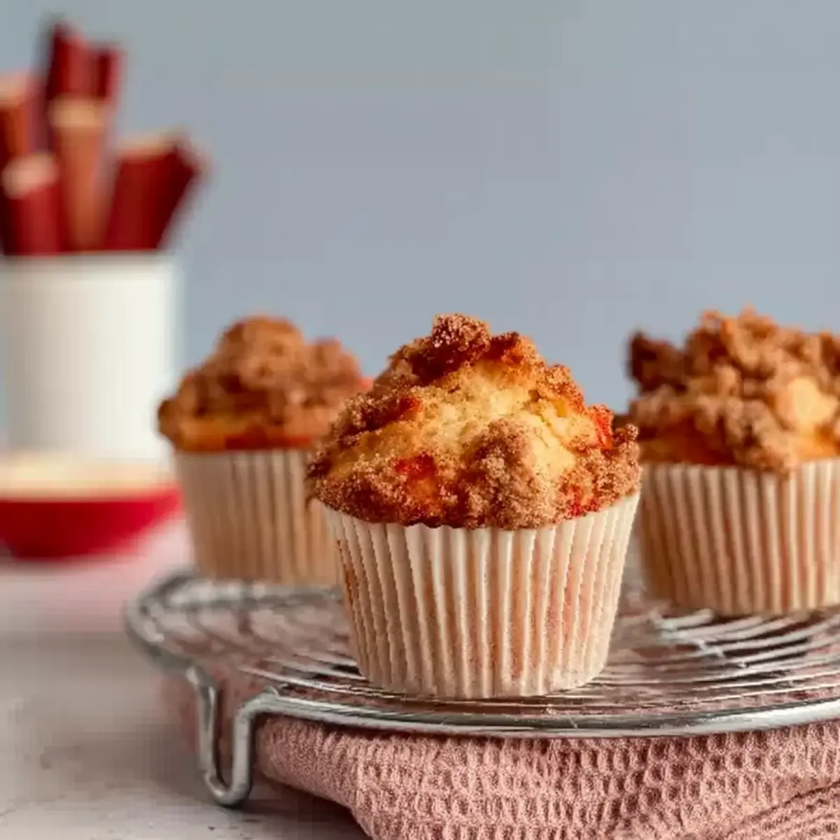 Rhabarber Crumble Muffin