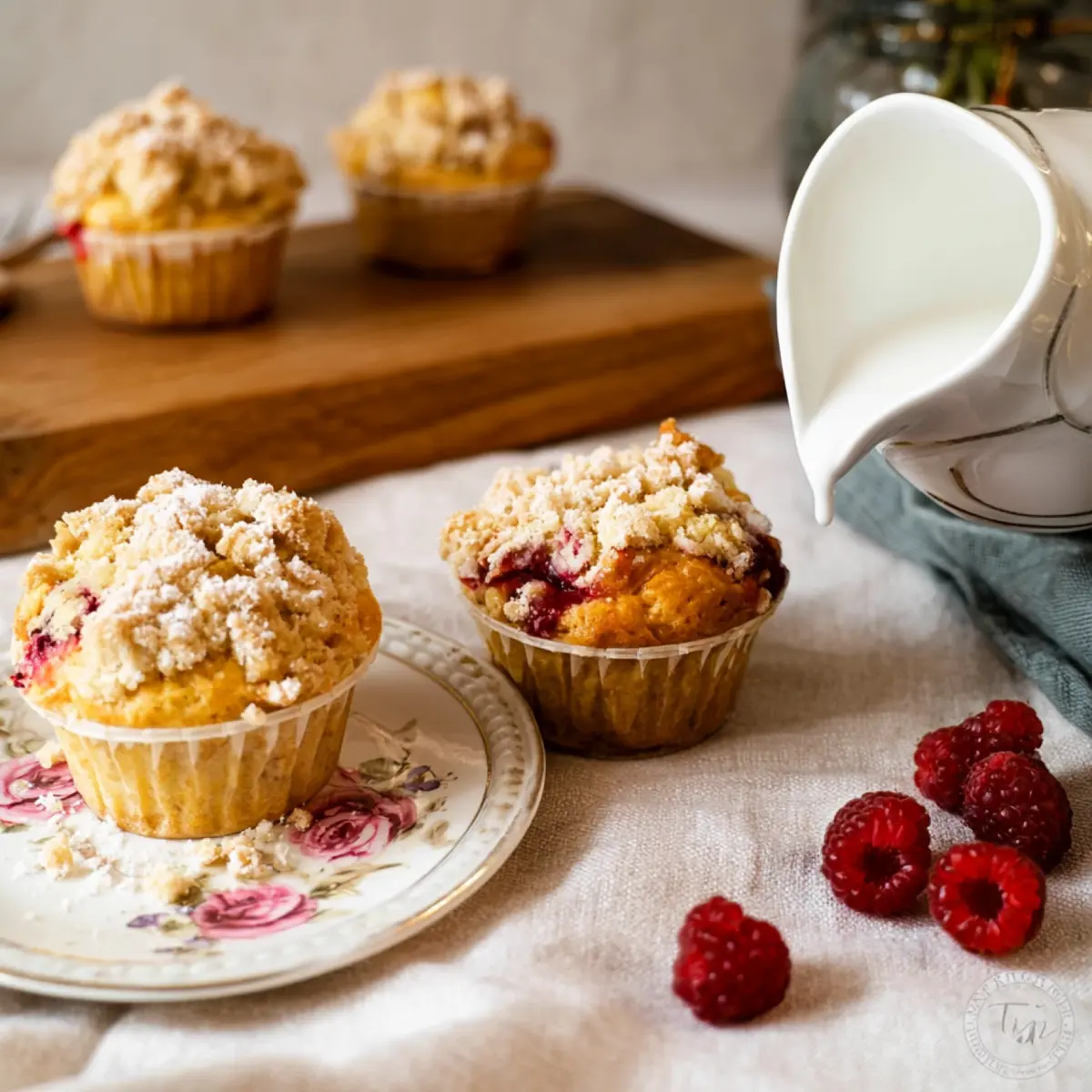 Rhabarber Himbeer Streusel Muffins