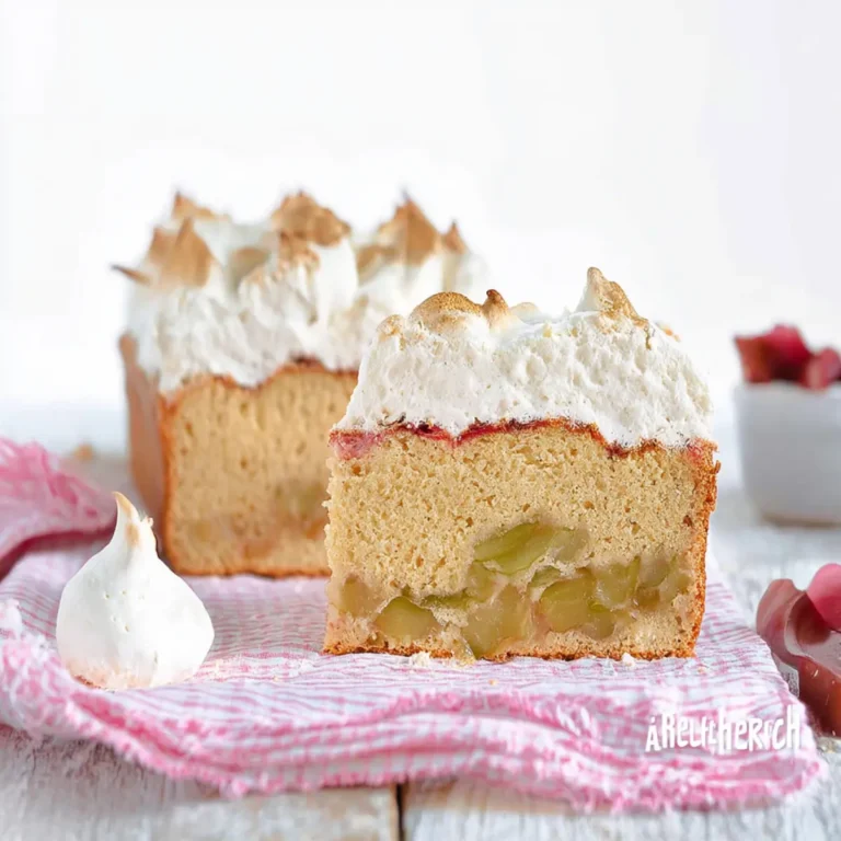 Rhabarber Kastenkuchen mit Baiser