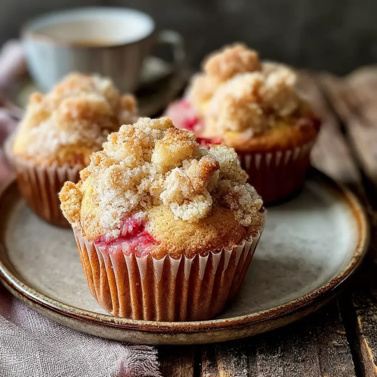 Rhabarber Muffins mit Streuseltopping