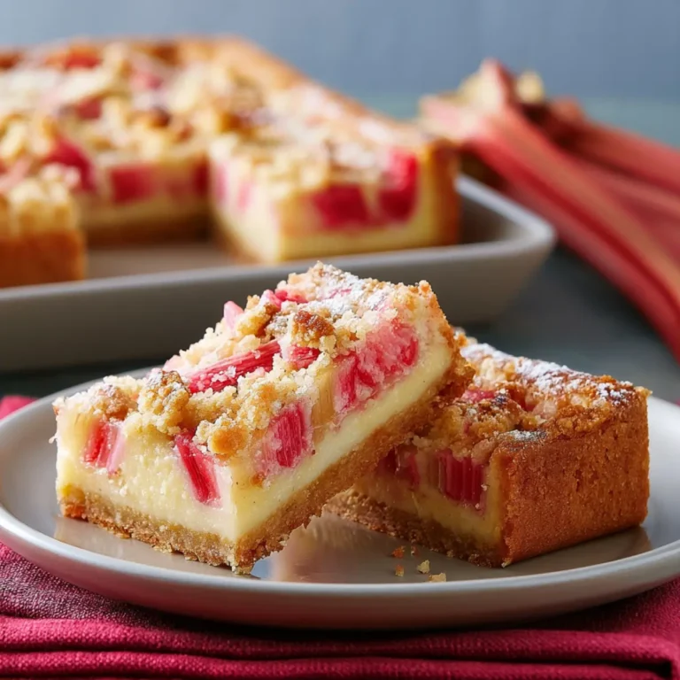 Rhabarber Puddingkuchen vom Blech