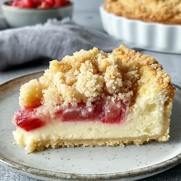 Rhabarber Quarkkuchen mit Streuseln