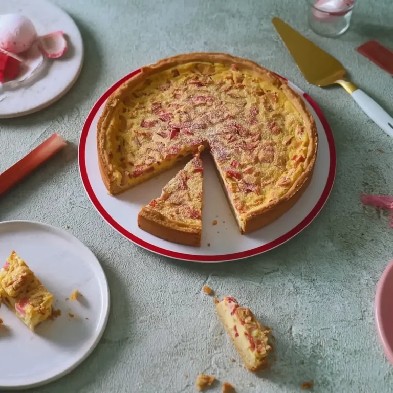 Rhabarberkuchen mit Pudding