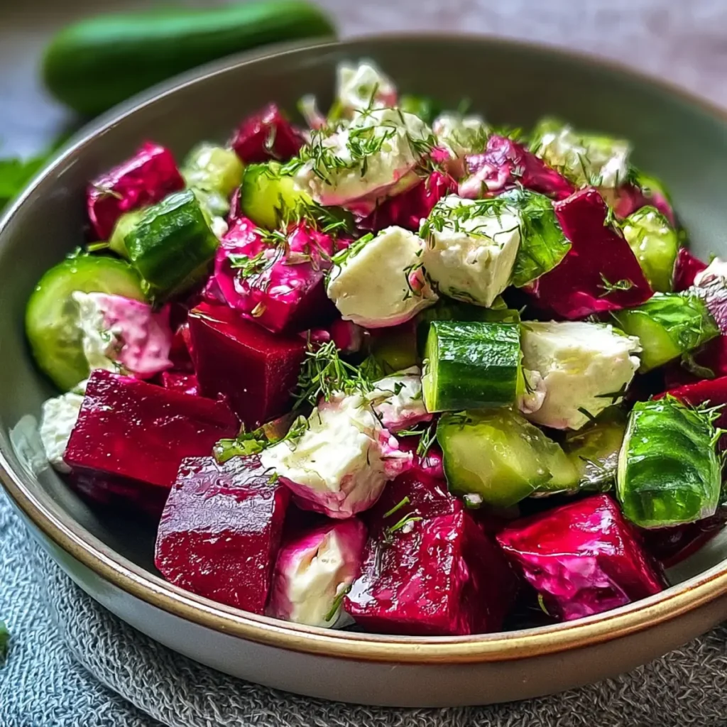 Rote Bete Salat mit Feta und Gurken