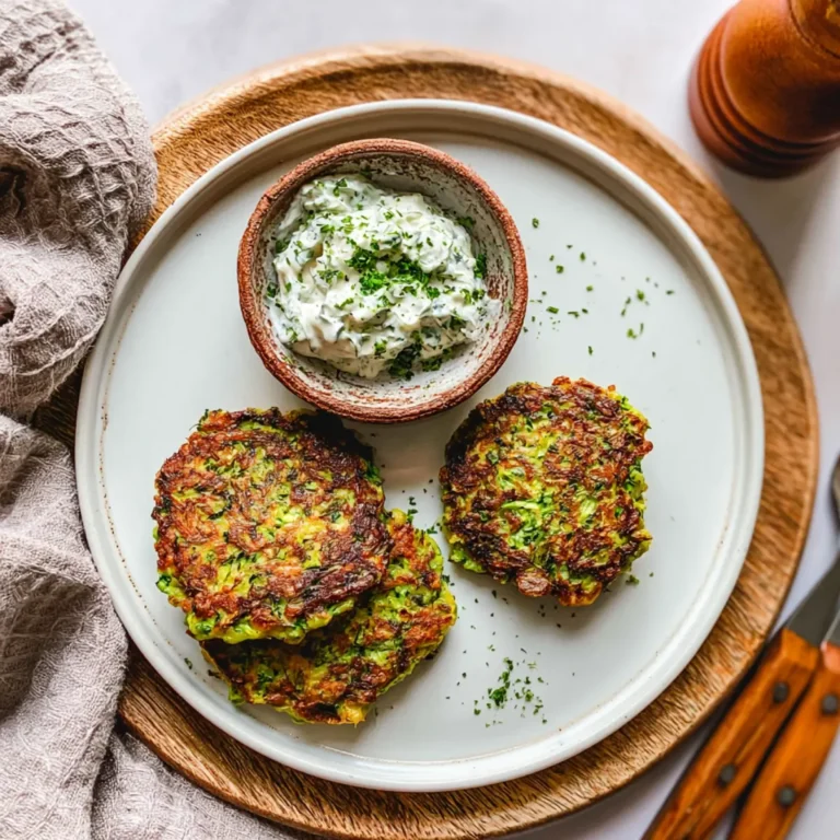 Vegane Zucchinipuffer mit Kräuterquark