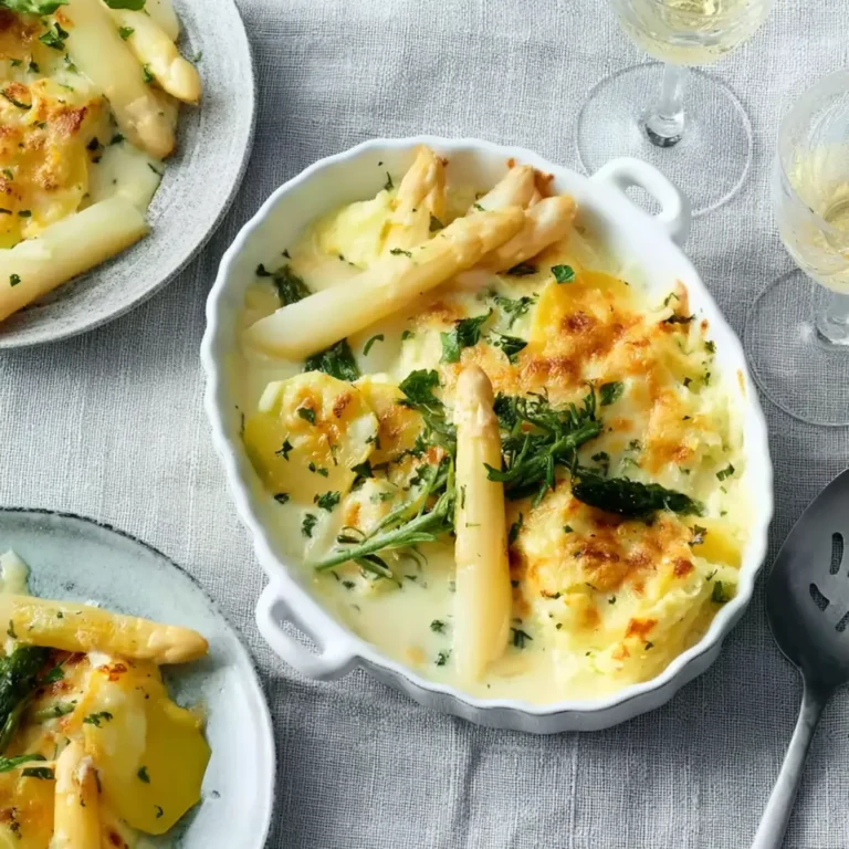 Vegetarisches Kartoffel Spargel Gratin