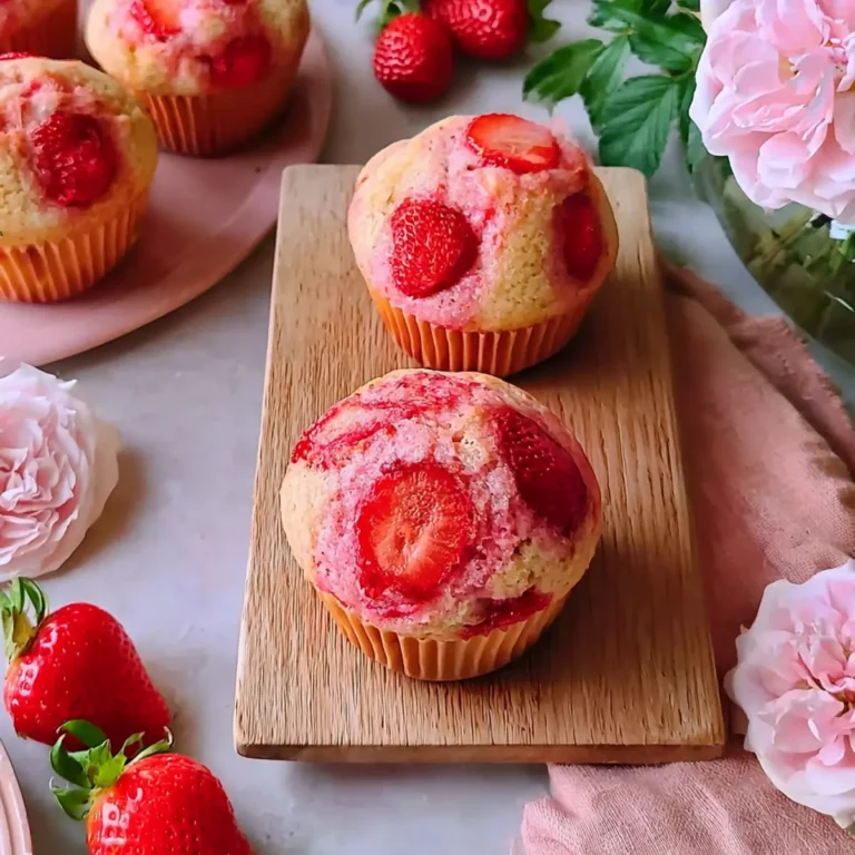 Weiche gemixte Erdbeermuffins