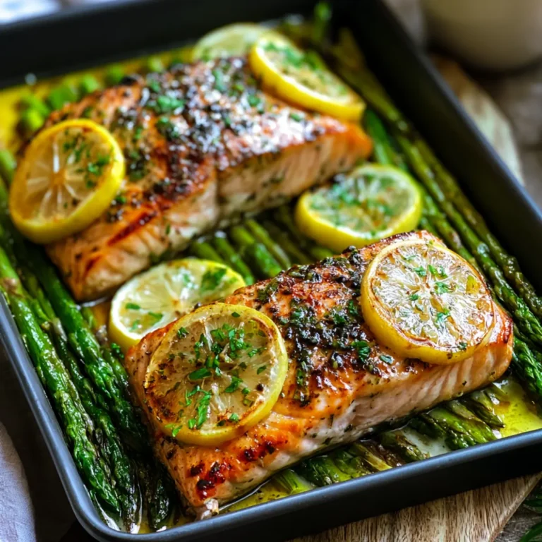 Würziger Ofen Lachs mit grünem Spargel