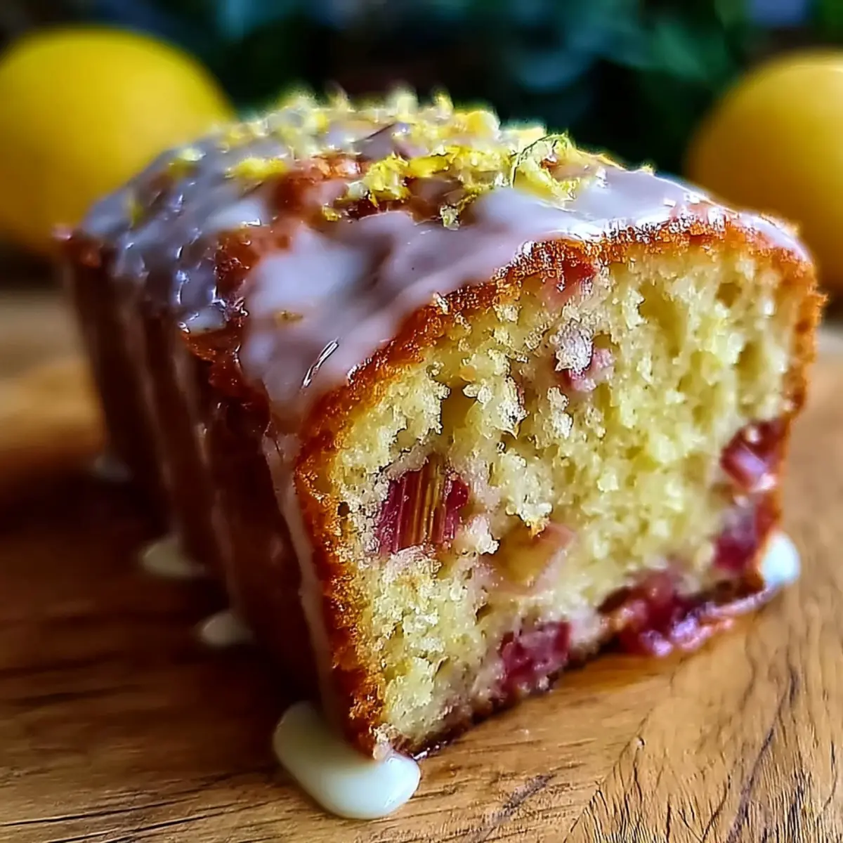 Zitronen Rhabarber Kastenkuchen