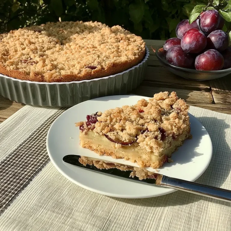 Zwetschgen Streuselkuchen mit Pudding