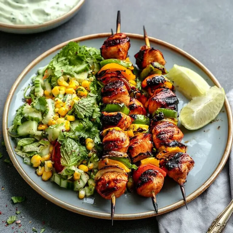 BBQ Hähnchenspieß Salat