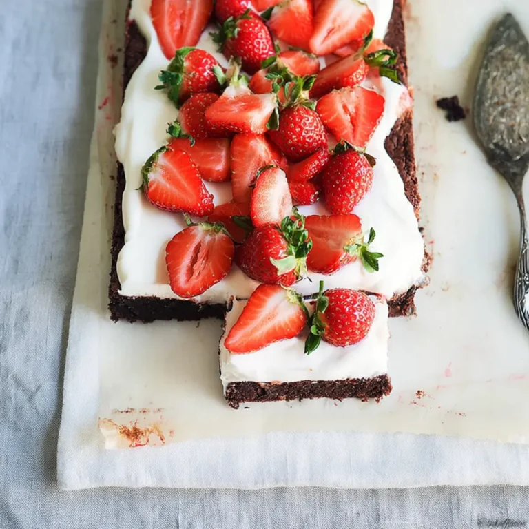 Brownie mit Mascarpone und Erdbeeren