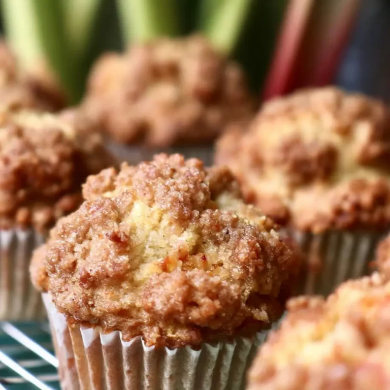 Buttermilch Rhabarber Muffins mit Streuseltopping