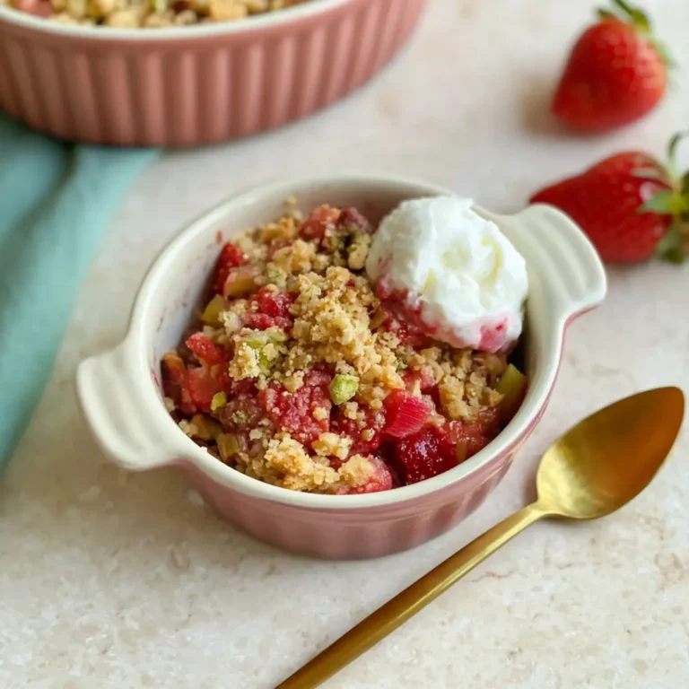 Erdbeer Rhabarber Crumble Auflauf