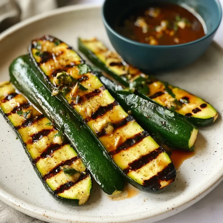 Gegrillte Zucchini mit Knoblauch & Balsamico Glasur