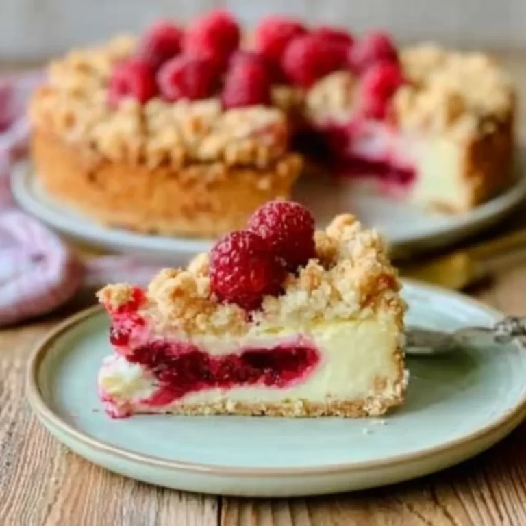 Himbeer Streusel Kuchen mit Joghurt Cheesecake