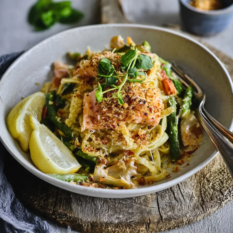 Lachs Pasta mit Pangrattato