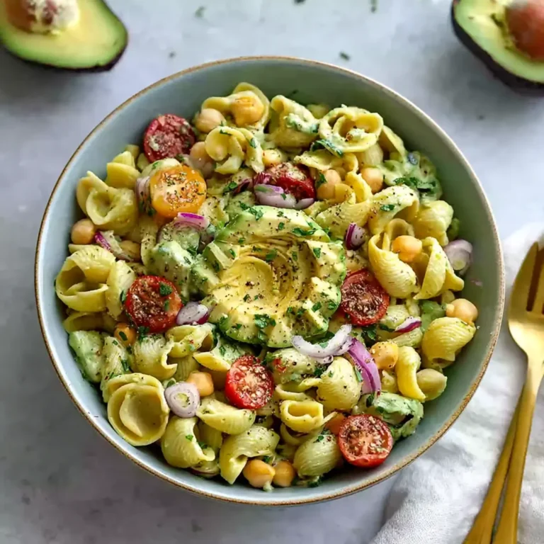 Milchfreier Avocado Nudelsalat