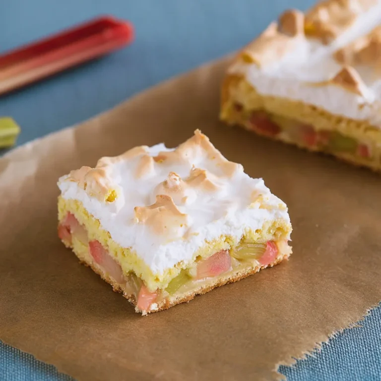 Rhabarber Blechkuchen mit Baiser