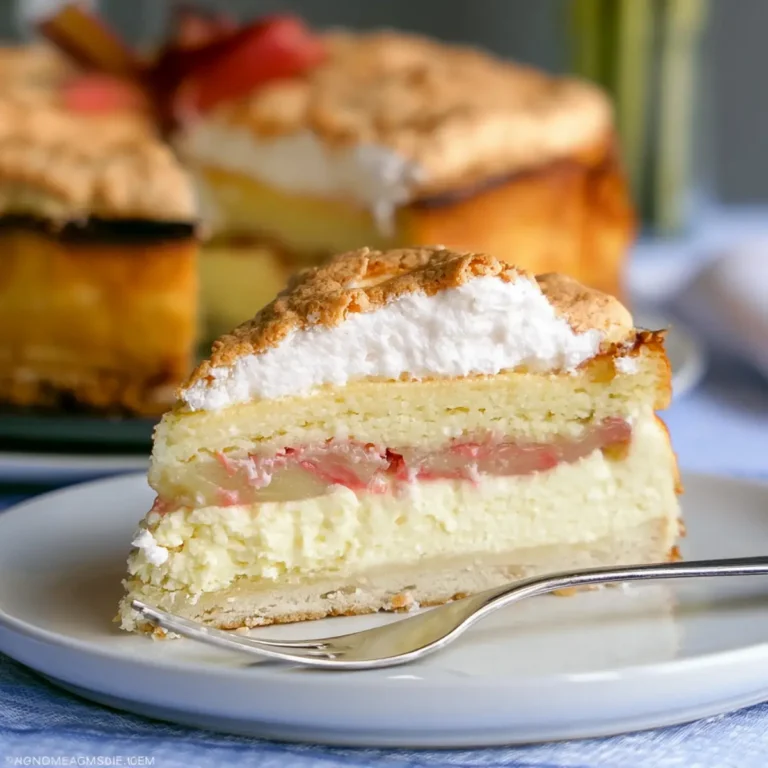 Rhabarber Käsekuchen mit Baiser