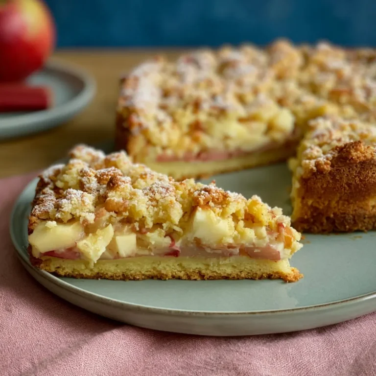 Rhabarber Pudding Kuchen