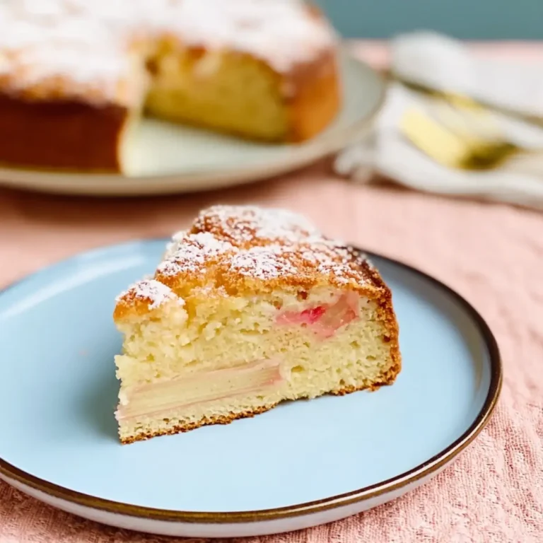 Rhabarberkuchen mit Rührteig