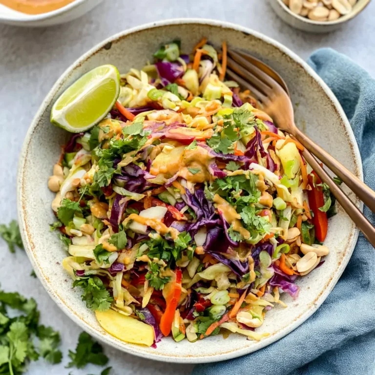Thai Crunch Salat mit Erdnussdressing