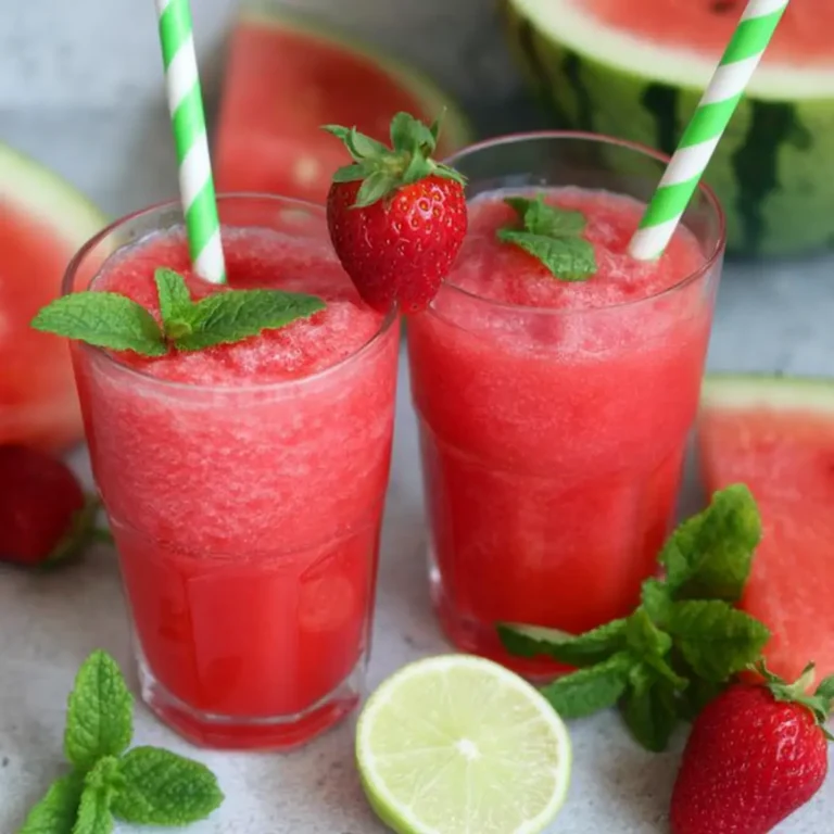Wassermelonen Slush mit Erdbeeren