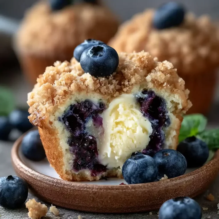 Blaubeer Cheesecake Muffins mit Streuseln