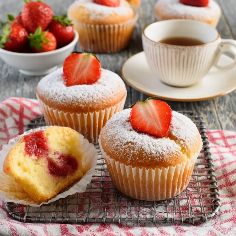 Erdbeer Muffins mit Zitrone und Vanille