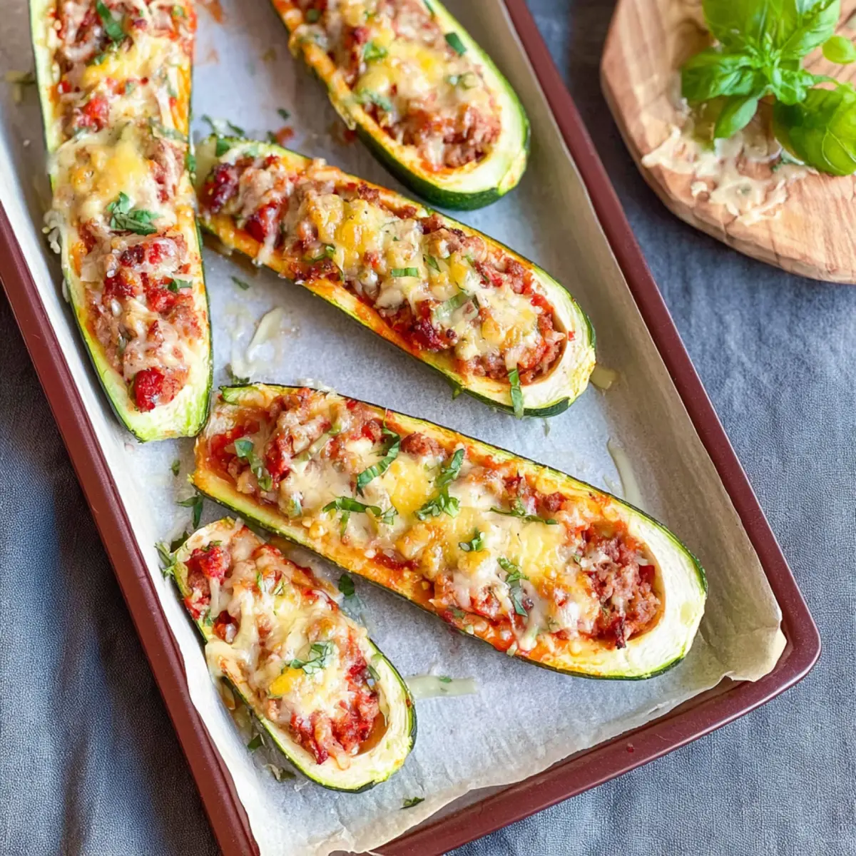 Gefüllte Zucchini mit Hack