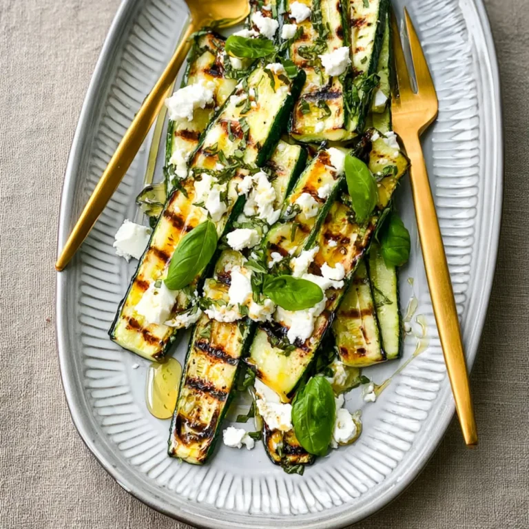 Gegrillte Zucchini mit Ziegenkäse, Basilikum & Honig