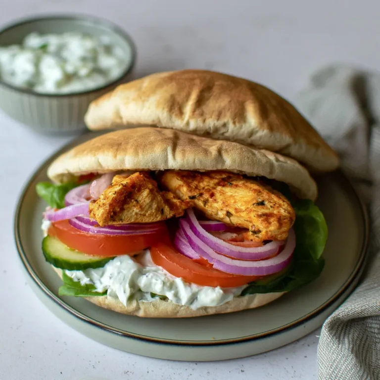 Griechische Chicken Pitas mit Tzatziki