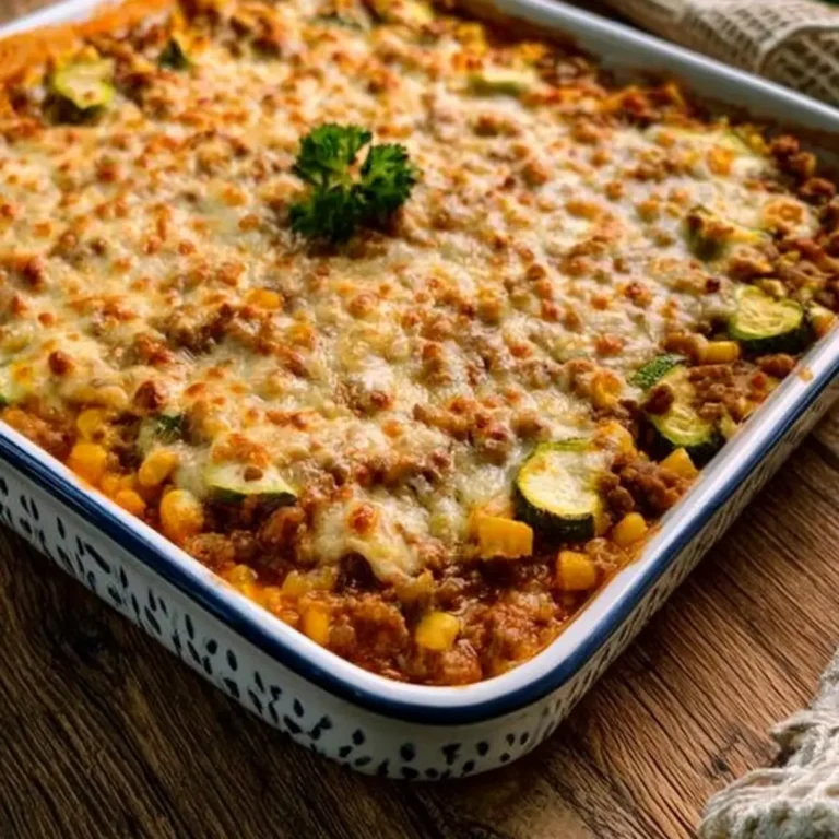 Hackfleisch Zucchini Auflauf mit Mais