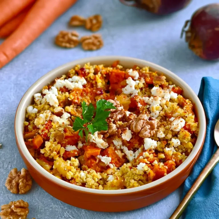 Herzhafter Crumble mit Wintergemüse, Feta und Walnüssen