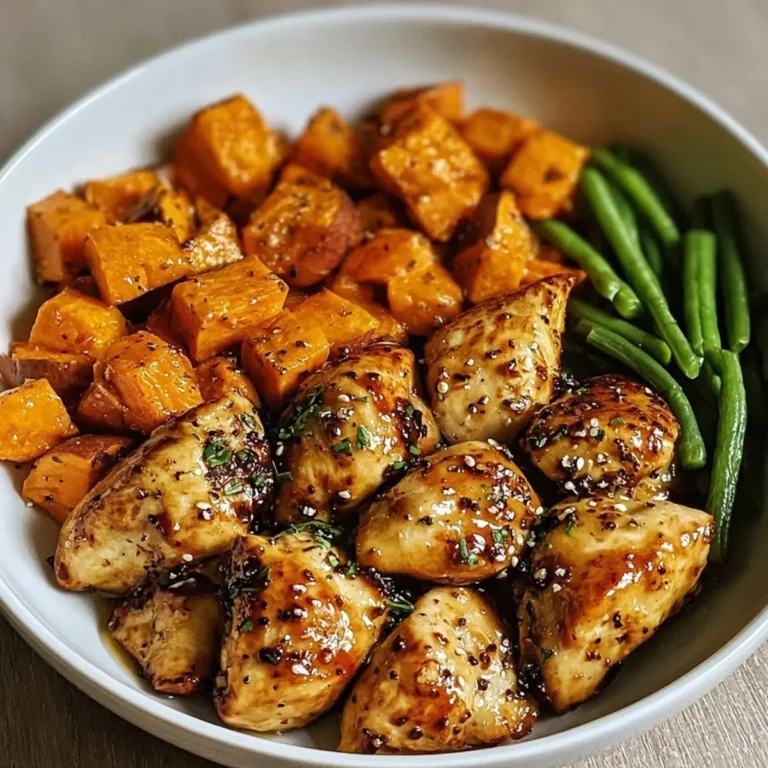 Honig Knoblauch Hähnchen mit Süßkartoffeln