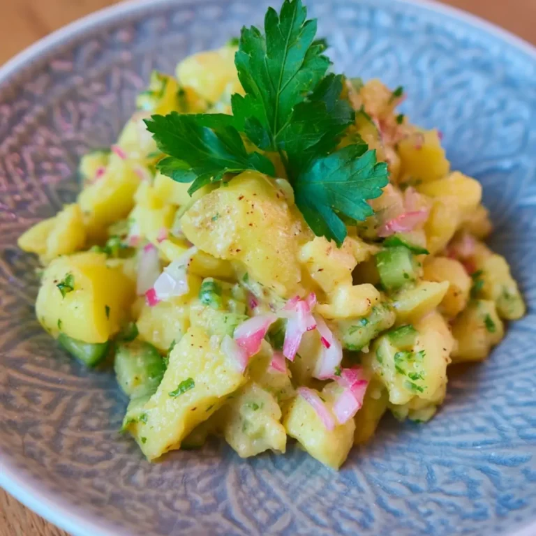 Kartoffelsalat mit Essig & Öl (ohne Mayo)