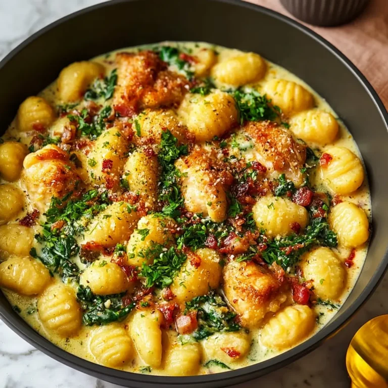 Knoblauch Hähnchen Gnocchi aus der Pfanne