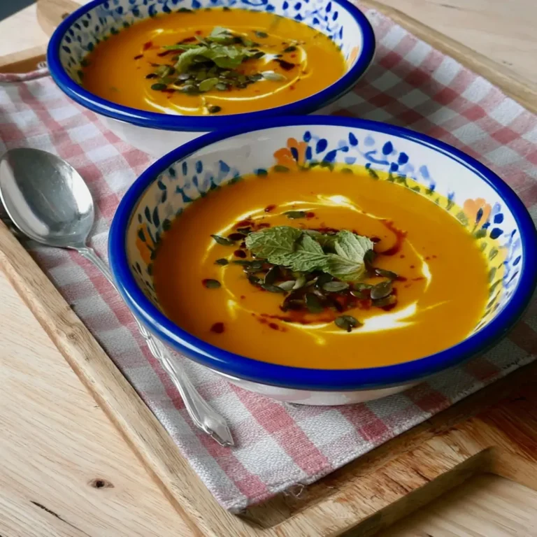 Kürbissuppe mit Kokosmilch, Ingwer & Orange