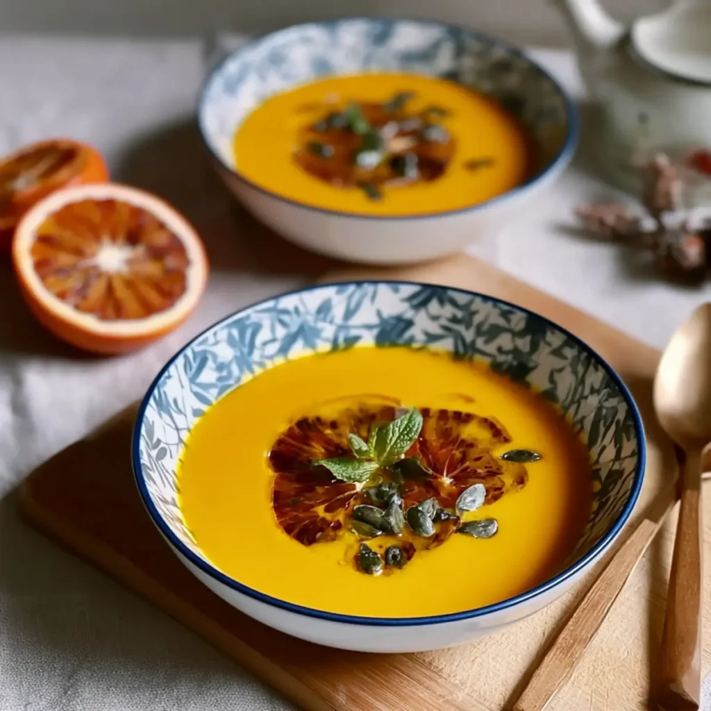 Kürbissuppe mit Kokosmilch und Orange