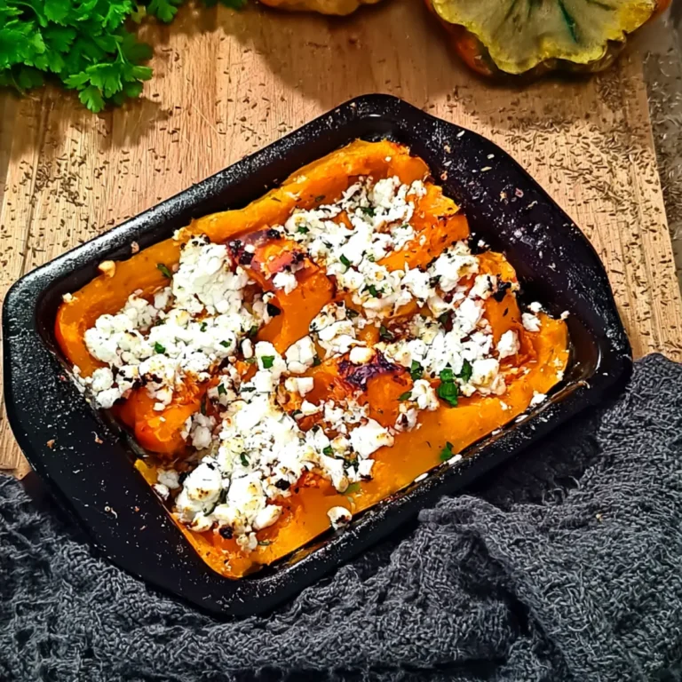 Ofenkürbis mit Feta vom Blech