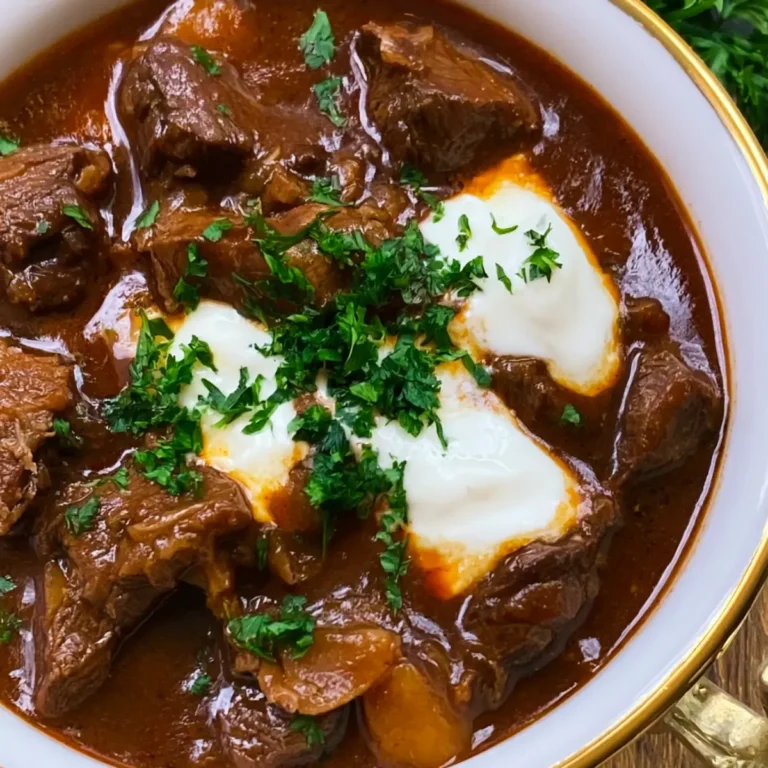 Omas Gulasch mit Rotwein