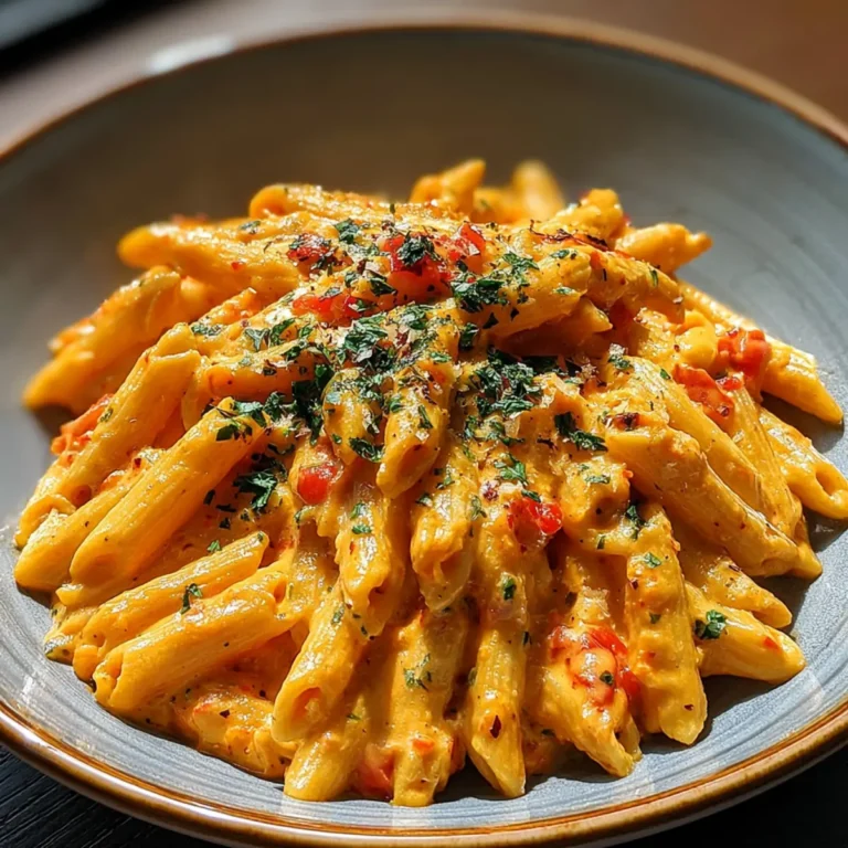 Penne in cremiger Paprikasoße
