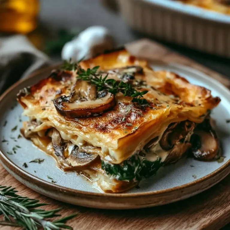 Pilz Spinat Lasagne