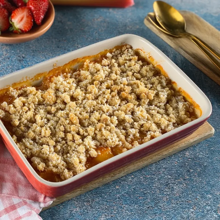 Rhabarber Crumble mit Erdbeeren