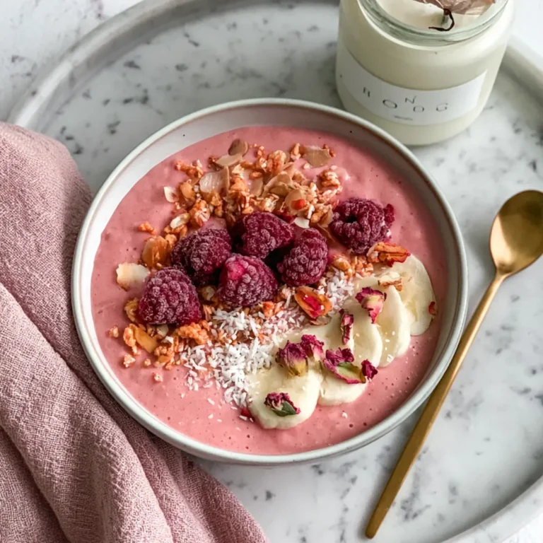 Rosa Himbeer-Smoothie-Bowl