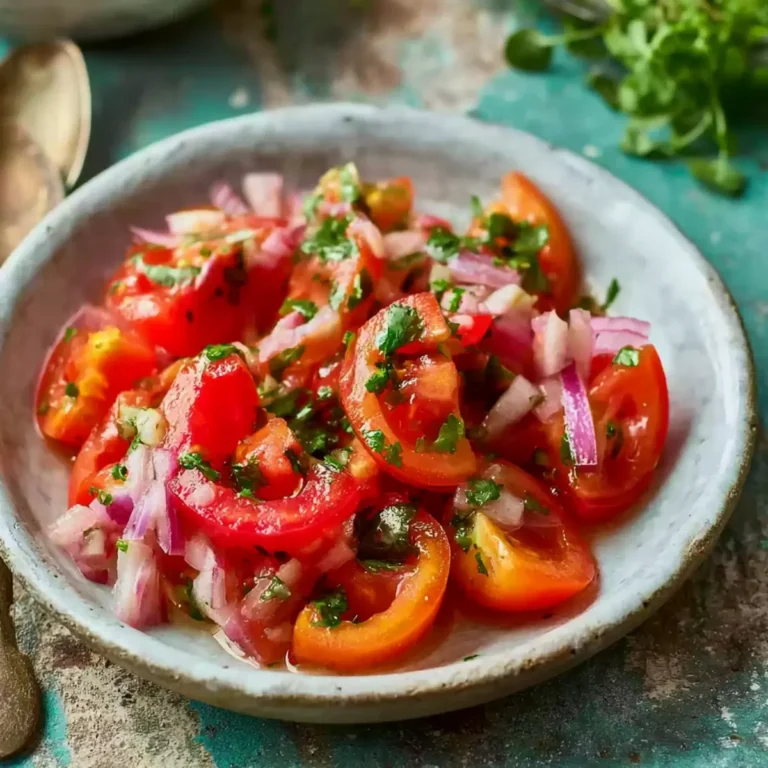 Tomatensalat mit Zwiebeln