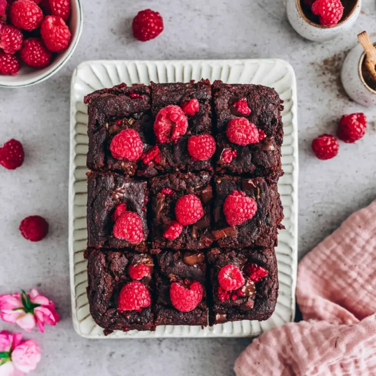 Vegane Himbeer Schoko Brownies