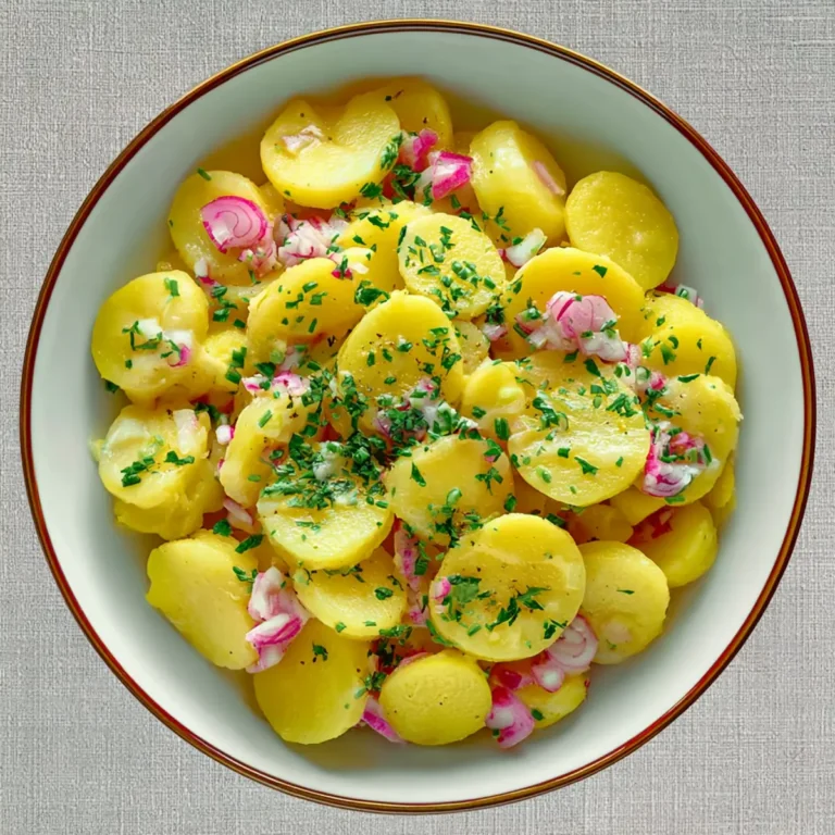 Veganer Kartoffelsalat mit Essig und Öl
